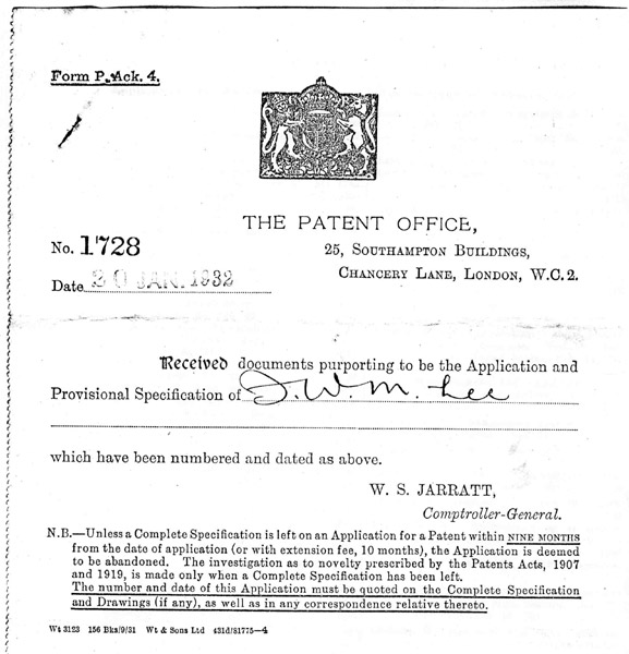 History of Road Studs - Frederick Lee Patent Application | Venture Plastics Distributors