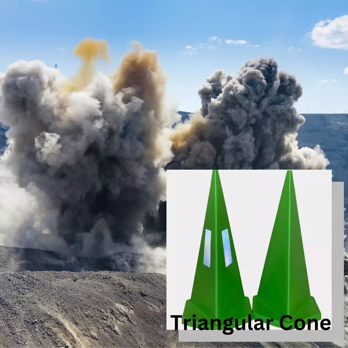 Tools for Blasting Opencast Mines - Triangular Cones | Venture Plastics Distributors